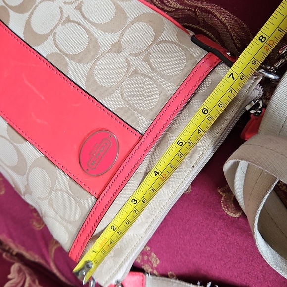 Coach Tan and Coral Crossbody Bag - Picture 8 of 12